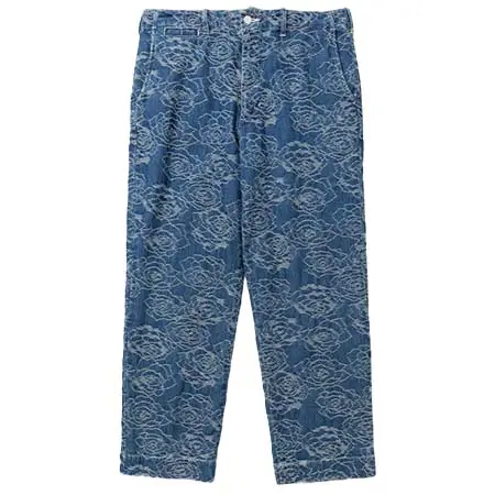 CALEE(キャリー) ROSE PATTERN JACQUARD DENIM SLACKS