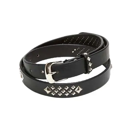 Calee(キャリー) STUDS LEATHER NARROW LONG BELT