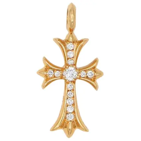 CHROME HEARTS(クロムハーツ) クロス タイニーCHクロスチャーム22K with パヴェダイヤモンド