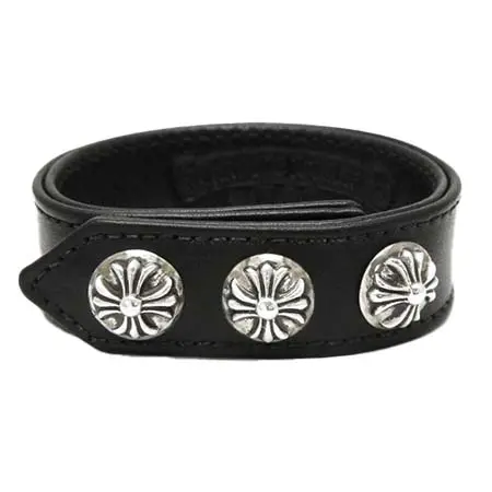 CHROME HEARTS(クロムハーツ) クロス 3ボタン 2スナップ ブレスレット クロスボタン