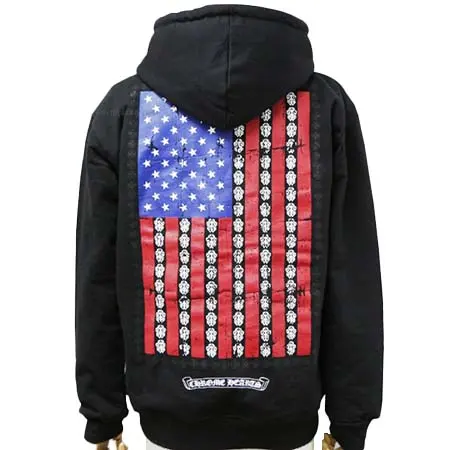 CHROME HEARTS(クロムハーツ) ダガー メンズジップパーカー スターズ＆ストライプス ヘアリーダガー