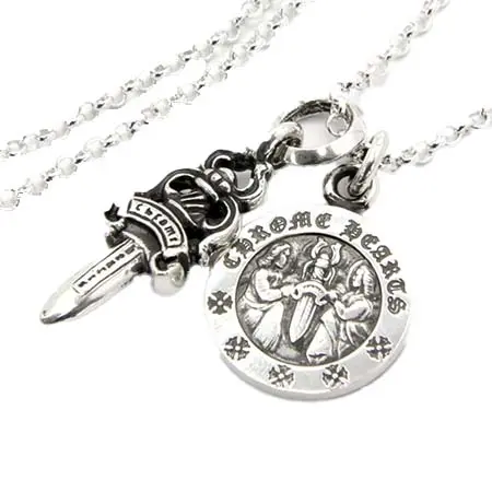 CHROME HEARTS(クロムハーツ) ダガー ダガーチャーム#5＆エンジェルメダルチャーム＆ロールチェーン16インチセット