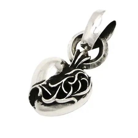 CHROME HEARTS(クロムハーツ) ネックレス ハートペンダント with プレーンベイル