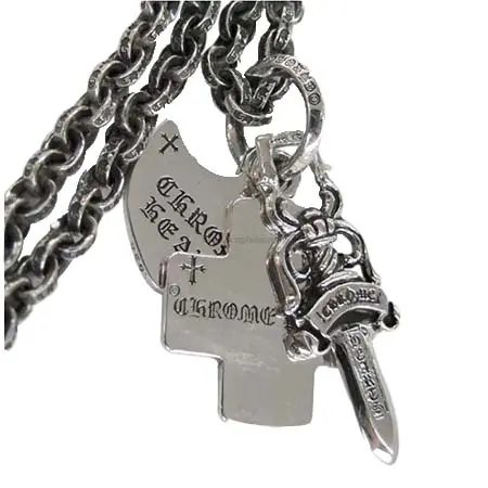 CHROME HEARTS(クロムハーツ) ネックレス 3トリンケッツ ペンダント with ペーパーチェーン24インチ