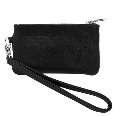 CHROME HEARTS(クロムハーツ) 財布 チェンジパース リストレット 1クロスパッチ タイニー ブラックレザー