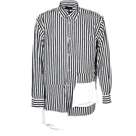 COMME des GARCONS HOMME PLUS(コムデギャルソンオムプリュス) 綿ブロードストライプ太×綿クロス シャツ (PO-B020-051)