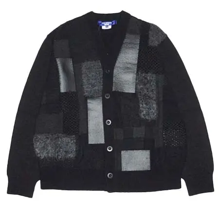COMME des GARCONS JUNYA WATANABE MAN(コムデギャルソンジュンヤワタナベマン) ウールMIXインターシャレザープリント カーディガン