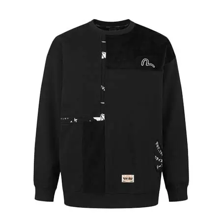 EVISU(エヴィス) 家紋アップリケパッチワークルーズフィットスウェットシャツ