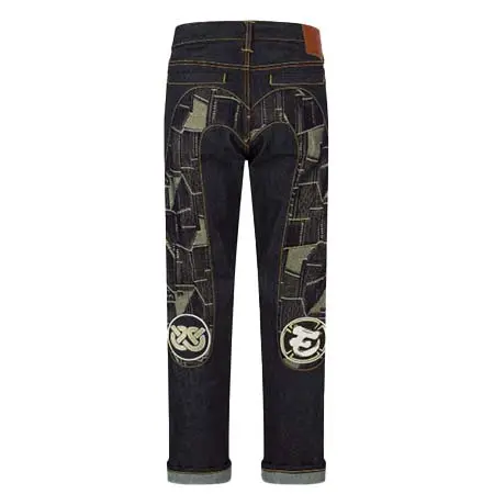 EVISU(エヴィス) パッチワーク 大黒インサートと知恵の輪刺繍 キャロット フィット ジーンズ #2017