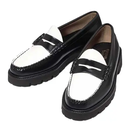 G.H.BASS(ジーエイチバス) 11510 LARSON / BLACK&WHITE (RUBBER SOLE)