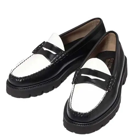 G.H.BASS(ジーエイチバス) 11510 LARSON / BLACK&WHITE (RUBBER SOLE)