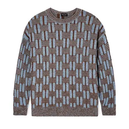 GIORGIO ARMANI(ジョルジオアルマーニ) クルーネックセーター　テクスチャードキャメルウール