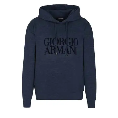 GIORGIO ARMANI(ジョルジオアルマーニ) フード付きウールブレンドスウェットシャツ