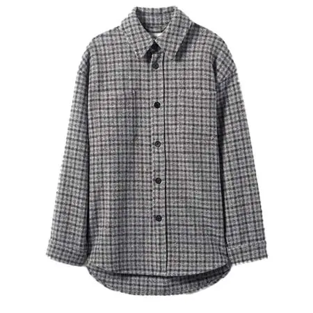 JOHNSTONS OF ELGIN(ジョンストンズオブエルガン) カシミアウールブレンドオーバーシャツ