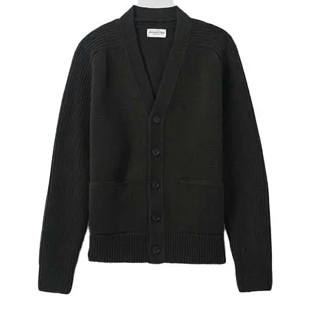 JOHNSTONS OF ELGIN(ジョンストンズオブエルガン) リブ編みカシミヤVネックカーディガン