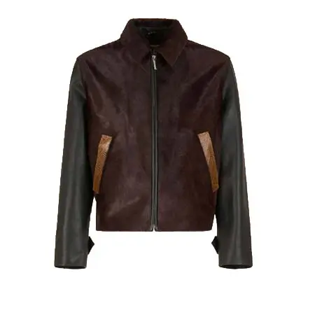 MARNI(マルニ) ブラック レザー＆ポニーエフェクトカーフヘアジャケット