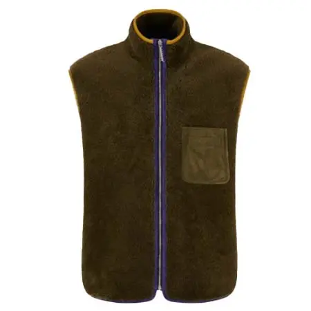 MARNI(マルニ) ディープグリーン シャーリングベスト レザーパイピング付き