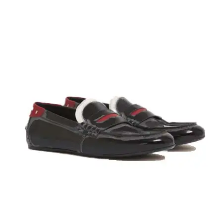 MARNI(マルニ) ブラック レザーモカシン ロゴタブ付き