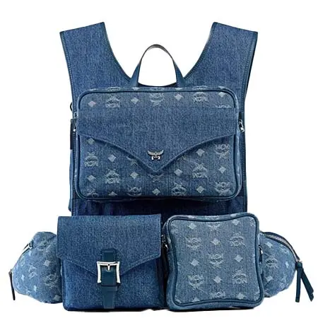 MCM(エムシーエム) Aren マルチバックパック – モノグラム デニムジャカード