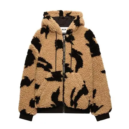 MSGM(エムエスジーエム) 「FOLLOW THE RABBIT」フード付き ボアジップジャケット