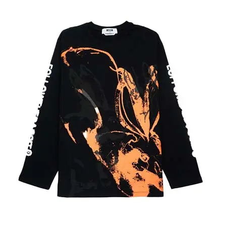 MSGM(エムエスジーエム) SKETCHED BUNNIES グラフィック ロングスリーブTシャツ