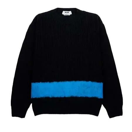 MSGM(エムエスジーエム) COLOR BLOCK NEEDLED ブレンドウールリブニット