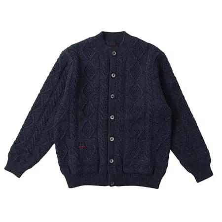 Papas(パパス) ブリティッシュウール5G アラン柄カーディガン