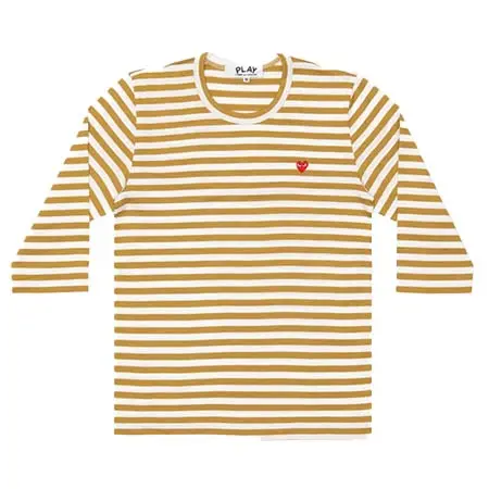 PLAY COMME des GARCONS(プレイコムデギャルソン) Printed Border Long Sleeve T-Shirt With Small Red Emblem