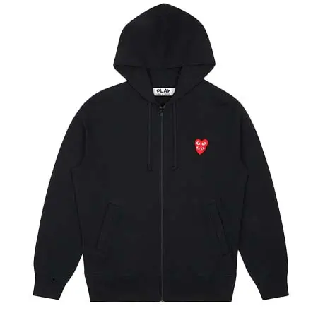 PLAY COMME des GARCONS(プレイコムデギャルソン) Zip-Up Hoodie With Layered Red Emblem