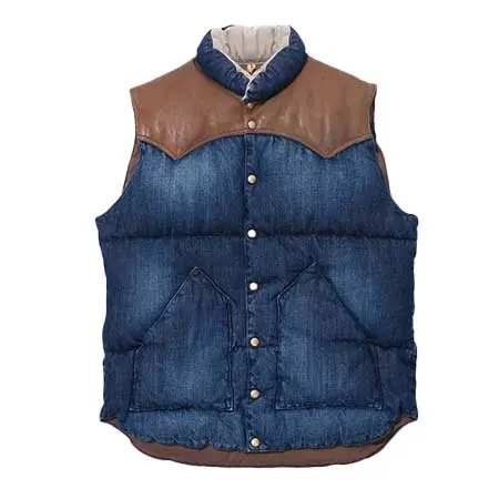Rocky Mountain FeatherBed(ロッキーマウンテンフェザーベッド) ダウンベストデニム Indigo Used Wash 200-252-15