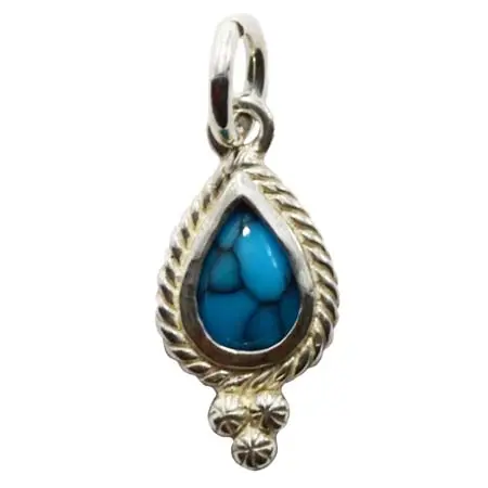 TADY&KING(タディ＆キング) ネイティブティアドロップペンダントSV 小 ターコイズ スパイダー