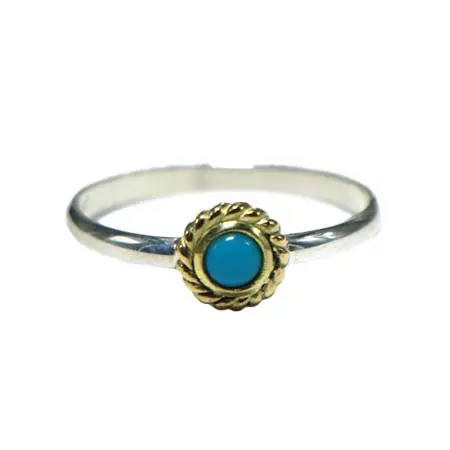 TADY&KING(タディ＆キング) コウマルピンキーリングK18金縄ターコイズ