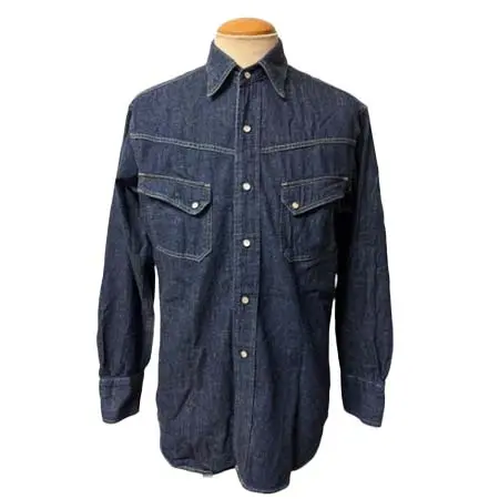 The REAL McCOY’S(ザ リアルマッコイズ) ヴィンテージ 90s ビンテージ LVC ロングホーン デニム シャツ 38 xpv