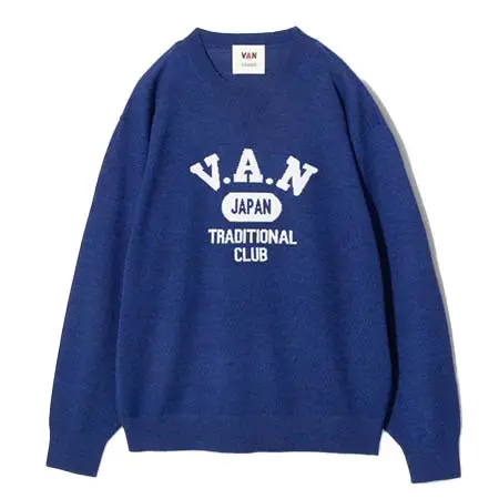 VAN JAC(ヴァンヂャケット) インターシャロゴセーター