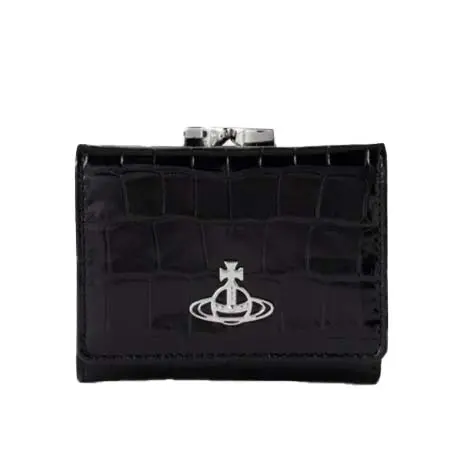 Vivienne Westwood(ヴィヴィアンウエストウッド) EMBOSS CROC LEATHER 口金三つ折り財布