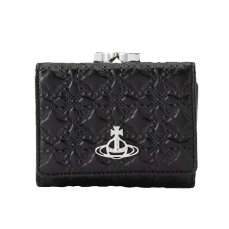 Vivienne Westwood(ヴィヴィアンウエストウッド) EMBOSSED NAPPA 口金三つ折り財布