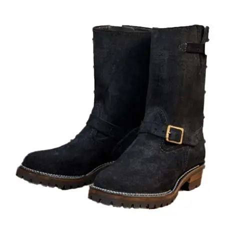 WESCO(ウエスコ) BOSS Roughout Black 10″Height #100sole Brass Roller Buckles