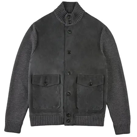 ZANONE(ザノーネ) スエードとウール・スリムフィットブルゾン