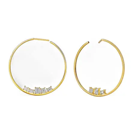 AHKAH PIERCE(アーカー) ピアス モザイクフープアシンメトリ－ ピアス