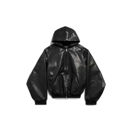 BALENCIAGA PARKA(バレンシアガ) パーカー ラインド ジップアップ Hoodie ラージフィット で ブラック