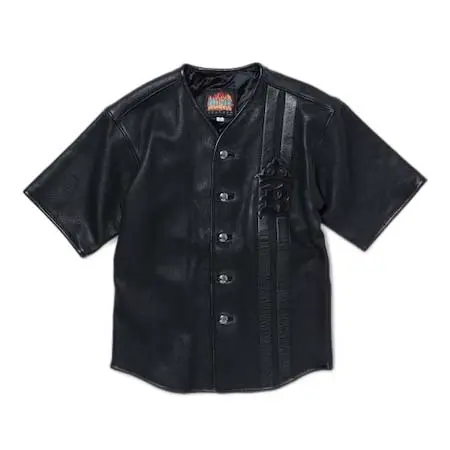 BILL WALL LEATHER x BEAMS(ビルウォールレザーxビームス) [EXCLUSIVE]レザー ベースボールシャツ