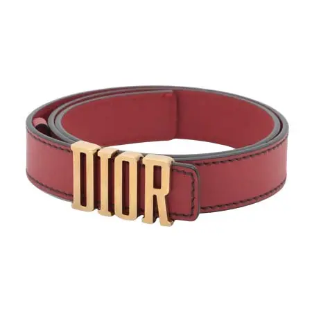DIOR BELT(ディオール) ベルト 80 レザー レッド