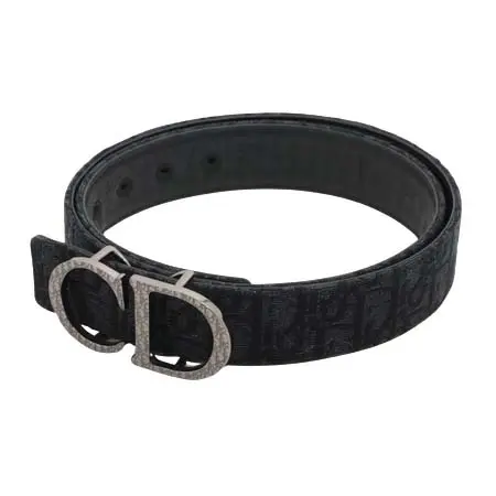 DIOR BELT(ディオール) ベルト キャンバス×レザー ブラック