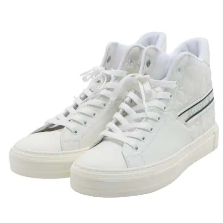 DIOR HI-CUT SNEAKERS(ディオール) ハイカットスニーカー 38 レディース ホワイト WALK’N’DIOR ディオール エトワール スターエンボス