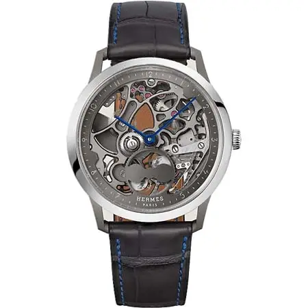 HERMES WATCH(エルメス) 腕時計 《スリム ドゥ エルメス》 スケルトン リュンヌ 39.5 mm