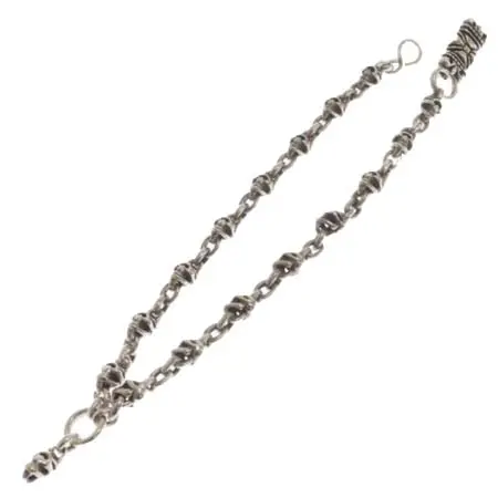 STOP LIGHT CHAIN(ストップライト) チェーン K18付きゴシッククロス 16スカルウォレットチェーン