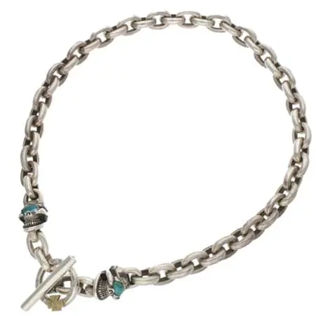 STOP LIGHT NECKLACE(ストップライト) ネックレス ターコイズ/トパーズ サイクロプススカルネックレス