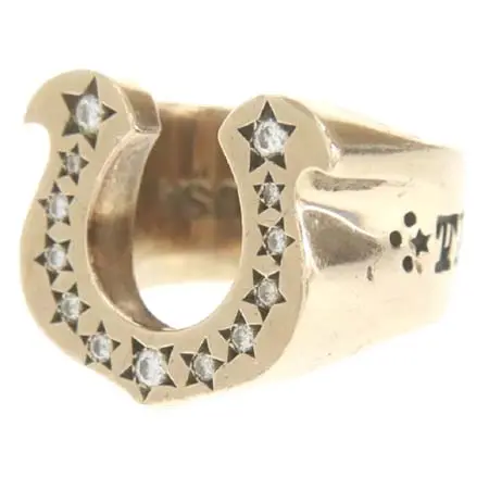 TENDERLOIN RING(テンダーロイン) リング GOLD/STONE8K ダイヤ ホースシューリング