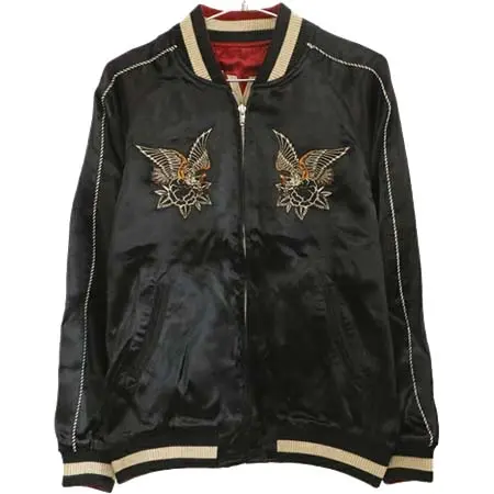 VANSON SOUVENIR JACKET(バンソン) スーベニアジャケット イーグル × ボーン 柄 リバ－シブル スカジャン NVJK-2303