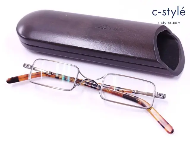 Lunor ルノア メガネ シルバー×ブラウン系 X-BRIDGE SQUARE